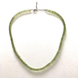 3mm 4mm Natural Green Peridot Stone Faceted Rondelle Gemstone <b>Beads</b> 45cm Necklace Sterling <b>Silver</b> Clasp Best Wholesale Factory - Product Image 3