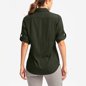 Camisetas de pesca estilo streetwear para mujer con logo personalizado, tela de poliéster y spandex, estilo casual. - Product Image 3