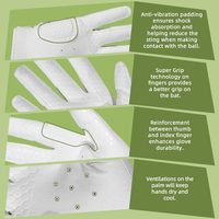 Guantes de Bateo de Cuero Transpirables 2.0 Signature para Béisbol/Sóftbol/Teeball, Agarre Superior para Invierno, Unisex, Múltiples Tallas (11)