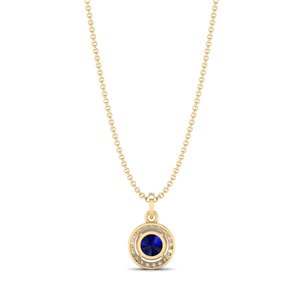 REYES Luxurious Round Cut 2.73Ct Blue Sapphire Gemstone Pendant Chain <b>Necklace</b> in 925 Sterling <b>Silver</b> Moissanite Fine Jewelry - Product Image 4