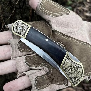 Couteau de chasse et de camping en acier Damas de qualité supérieure, fait main, lame Damas, couteau à dépecer avec étui en cuir, couteaux japonais - Product Image 4