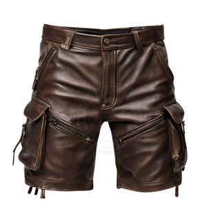 New Style Solid Color Casual <b>Men</b> Mid Waist Front Logo Leather <b>Shorts</b> High Quality <b>Quick</b> <b>Dry</b> Hot Selling - Product Image 1