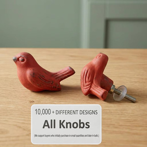 Poignées de meuble rustiques en fonte rouge en forme d'oiseau, poignées de tiroir de cuisine modernes, poignées originales pour la maison et le bureau, installation facile - Product Image 3