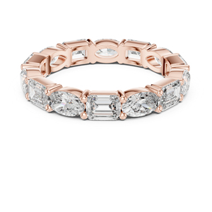 แหวนหมั้นเพชรทรงรีและมรกตทองคำขาว 14K สำหรับผู้หญิง |   เพชรที่เพิ่งเพาะเลี้ยง - Product Image 2