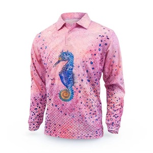 เสื้อโปโลตกปลาผู้ชาย แห้งเร็ว ระบายอากาศดี แขนยาว รับผลิตแบบ OEM วัสดุโพลีเอสเตอร์แท้ 100%  แบบซับลิเมชั่น ป้องกันรังสียูวี 50 - Product Image 1