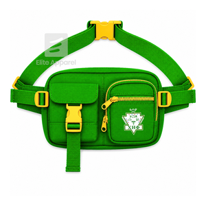 Custom Chi Eta Phi Sorority Fanny bag green and yellow Casual Style embroidered logo and Zipper Pocket female Greek Apparel - Product Image 1