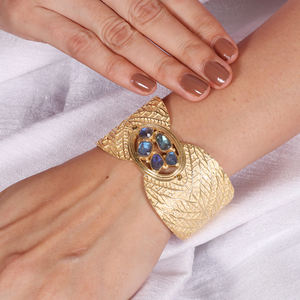 Pulsera de Labradorita de Plata de Ley 92.5 al por Mayor de la India para Mujer, para Compromiso, Boda o Fiesta - Product Image 3