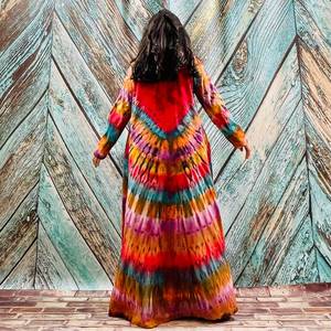 Dernier design Taille unique Kimono avec ceinture Beau Kimono avec tissu rayonne Fait à la main Tie Dye Design Femmes Kimono Robe - Product Image 2