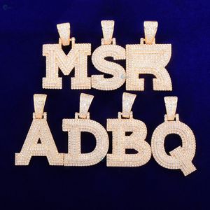 Collier alphabet personnalisé avec diamants de laboratoire, pendentif lettre A à Z serti de diamants, style rappeur, pendentif hip hop - Product Image 4