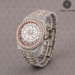 Montre de luxe Charm Jewells en acier inoxydable, boîtier de 40 mm, cadran en verre, mouvement mécanique analogique, bracelet tendance pour homme, date automatique, étanche - Product Image 2