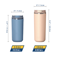 Tasse à café de voyage 12oz 16oz 350ml 480ml tasse à café en acier inoxydable à double paroi avec couvercle