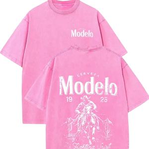 Camisetas ligeras y transpirables de algodón 100% para hombre, camiseta transpirable con patrón sólido de tendencia lavada al ácido - Product Image 1