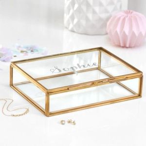 Customized Partition Decorative Metal & Glass Storage <b>Boxes</b> With Metal Frame For Jewelry Organizers And Glass Jewelry <b>Boxes</b> - Product Image 4