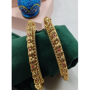 Exclusivo Juego de Dos Brazaletes Abribles de Latón Chapado en Oro con Moissanita de Primera Calidad para Mujeres y Niñas, Colección para Bodas - Product Image 1