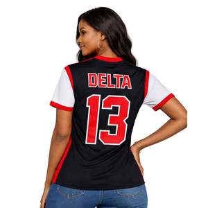 Maillot de football noir Delta Sigma Theta pour femmes, coupe confortable, qualité supérieure, vêtements de sororité grecque, vêtements de sport athlétiques - Product Image 2