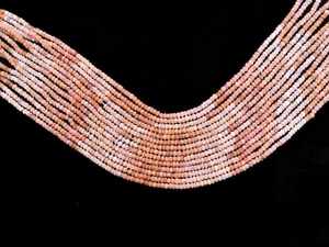 Cuentas de ópalo rosa natural facetadas en forma de rondel de 3-4 mm, cuentas sueltas de ópalo rosa en hebra, cuentas de ópalo para la fabricación de joyería al por mayor. - Product Image 3