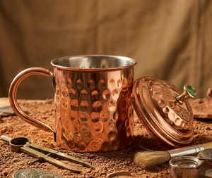 Pure Handmade Moscow Mule Copper Hammered <b>Mugs</b> Unique Gift Item Leak-Proof Lid Vacuum Insulation Eco-Friendly Food-grade Safe - Product Image 4
