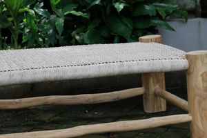 Tumbona de Playa en Madera de Teca Sólida con Tejido de Ratán Sintético - Product Image 5