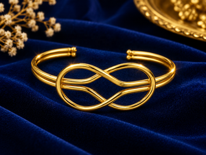 18K Gold Plated Trendy Infinity Cuff <b>Bangle</b> Geometric Brass Bracelet Handmade Unisex Fashion Jewelry Gift - Product Image 6
