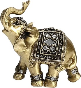 Statue d'éléphant en laiton doré robuste, sculpture décorative pour table, décoration de salon, sculpture d'éléphant en métal pour la maison - Product Image 5