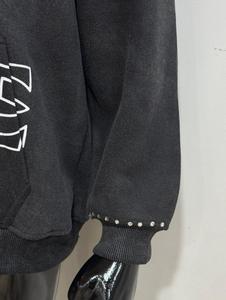 Sweat à capuche zippé pour homme, délavé à l'acide, personnalisé, avec appliqué et broderie vintage - Product Image 4