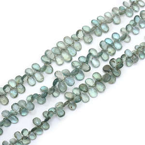 Cuentas con forma de pera facetadas de piedra solar de Oregón Natural Premium, hebra de piedras preciosas de 8 pulgadas para hacer artículos de joyería creativos atractivos - Product Image 3