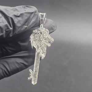 Colgante de Cabeza de León de Plata 925 con Moissanita y Cristales de Estrás, Micro Pavé, Estilo Hip-Hop, Amuleto Animal, Joyería Unisex, Regalo - Product Image 2