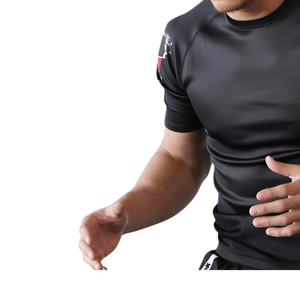 Camiseta de Compresión Personalizada para Hombre, Negra, con Bandera Americana, Manga Corta, Cuello Redondo, Ajustada, para Gimnasio, Entrenamiento, Deporte, Capa Base Deportiva - Product Image 4