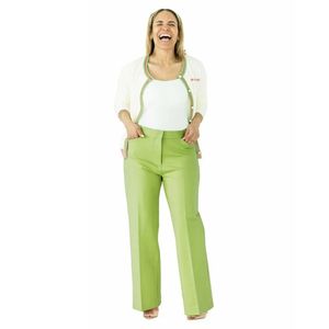 Pantalones de Punto AKA Ponte para Mujer, Cintura Alta, Pierna Recta, Rosa Verde, Elásticos, Formales, Casuales, Ropa Griega para Hermandades - Product Image 6