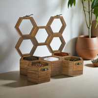 Boîte à épices en bois écologique faite à la main, de qualité alimentaire, avec couvercle en nid d'abeille, 9 compartiments, boîte à masala indienne, passe au lave-vaisselle, étanche