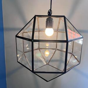 Luminaire suspendu en verre géométrique moderne, suspension en métal noir, lampe LED suspendue au plafond, éclairage décoratif d'intérieur, salon - Product Image 4