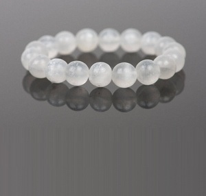 Chakralume Natural White Selenite <b>Beaded</b> <b>Bracelet</b> Unisex Gift for Healing Reiki Energy Jewelry 8mm - Product Image 1