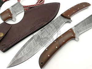 Nuevo Cuchillo Bowie de Acero de Damasco Hecho a Mano, Forjado, para Caza y Supervivencia, Hoja Fija Afilada, para Acampar al Aire Libre - Product Image 2