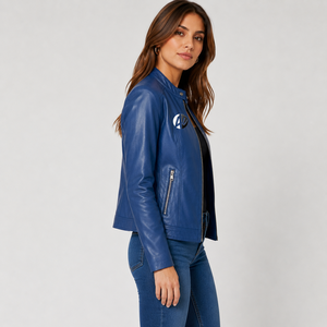 Veste en cuir pour femme, offrant une coupe confortable, une finition élégante et une fabrication durable, un indispensable élégant pour un look quotidien. - Product Image 2