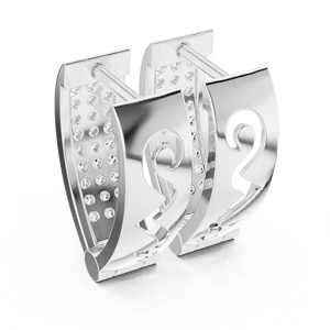 Pendientes de Aro Huggie de Oro Blanco de 18K con Diamantes Cultivados en Laboratorio de Corte Brillante Redondo de Varias Hileras, 0.54ct, Bañados en Rodio - Product Image 4