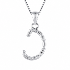 Colgante de Plata de Ley 925 con Baño de Oro Amarillo y Letra, Elegante Colgante de Moissanita, Collar de Joyería para Mujer - Product Image 3