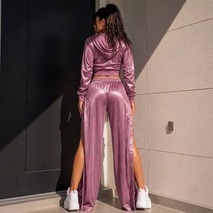 Leather Spot Custom-Made Luxury Women's Casual <b>Trousers</b> and Pajama Pants Velvet Wide Leg Sexy & Club Style Eco-Friendly - Product Image 5