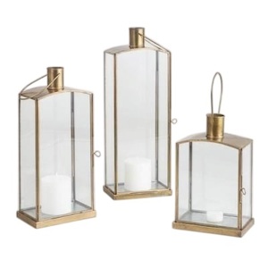 Modern Factory Wholesale Selling Metal & Glass Lantern With Gold Finish <b>Small</b> Size <b>Candle</b> Lanterns for Wedding & Home Decor - Product Image 3