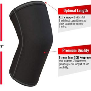 Manchons de coude de Compression en néoprène de 7mm, prix de gros, Logo personnalisé, Support de coude, attelle de levage de puissance - Product Image 3