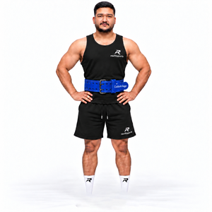 Cinturón de gimnasio de cuero de doble punta al por mayor, hebilla de doble punta de alta resistencia para entrenamiento, personalización de marca, OEM duradero al por mayor - Product Image 2