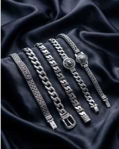 Bracelet King of The Jungle disponible en argent sterling 925, design rétro punk tendance, bracelet à maillons cubains, bijoux de mariage bohème - Product Image 1