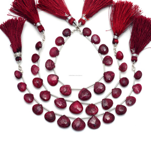 Tự Nhiên Của <span class=keywords><strong>Ruby</strong></span> Mặt Hình Trái Tim Hạt 6 Inch 9X8 Để 13X12 Mm Đá Quý Sợi Sử Dụng Để Làm Đồ Trang Sức Vòng Đeo Tay Vòng Cổ - Product Image 1