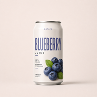 Blauwe bessenpuree 330ml blikverpakking van fabrikant uit Ho Chi Minh City, Vietnam. Niet uit concentraat, zonder toegevoegde suiker.