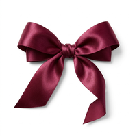 Ruban en satin bordeaux simple face de 25 mm, en gros, pour emballage cadeau, décoratif, rouleau de 50 mètres, personnalisable, 100 % polyester