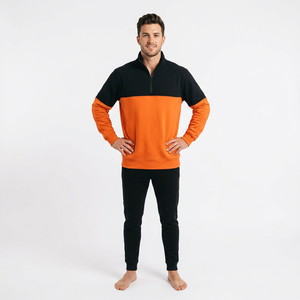 Sweat-shirt demi-zip en molleton mi-lourd, personnalisable pour marques de streetwear, vente en gros directe usine - Product Image 4