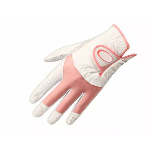 ถุงมือกอล์ฟหนัง PU สีขาวชมพูสำหรับผู้หญิง แบบกันลื่น ติดตีนตุ๊กแก สำหรับมือขวา รุ่นสปอร์ต - Product Image 3