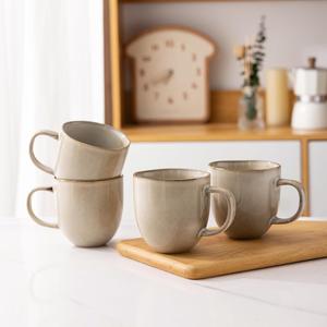Elegante Taza de Café de Cerámica con Platillo, Acabado Mate Suave, Agarre Cómodo, Diseño que Retiene el Calor, para Servir al Estilo Cafetería - Product Image 4