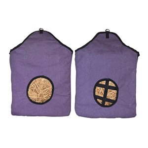 Horse Hay Bag Purple <b>Round</b> Opening <b>Canvas</b> Slow Feeder Durable Hanging Stable Feeding Bag for Travel Trailer Use - Product Image 6