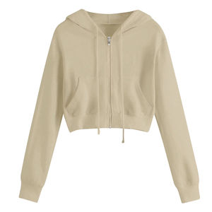Sudadera con capucha corta para mujer, la más vendida de 2026, de alta calidad, personalizable en talla y color, con cremallera completa, OEM de Pakistán - Product Image 2