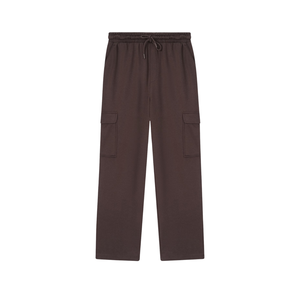 กางเกงวอร์มคาร์โก้สีน้ำตาลสำหรับผู้ชาย พิมพ์โลโก้ได้ตามต้องการ ผ้าฝ้ายทรงหลวม มีกระเป๋าข้าง ขายส่ง รับผลิตแบบ OEM - Product Image 1